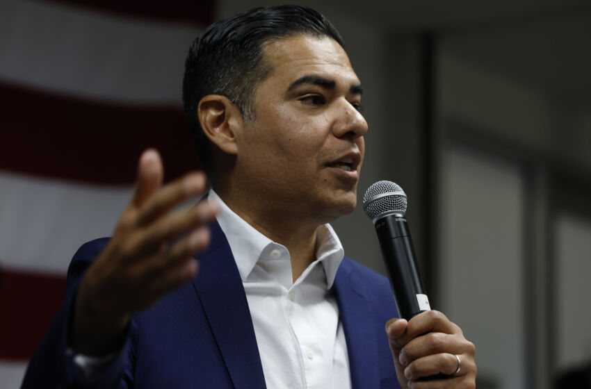 WASHINGTON, DC - NOVEMBER 18: Rep.-Elect Robert Garcia (D-CA) speaks at a Congressional Hispanic Caucus (CHC) event welcoming new Latino members to Congress at the headquarters of the Democratic National Committee (DNC) on November 18, 2022 in Washington, DC. The BOLD PAC, Democratic Political Action Committee who focus on increasing diversity in leadership in the House and Senate, welcomed nine new latino members to their caucus. (Photo by Anna Moneymaker/Getty Images)